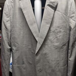 Men's Light Gray Windowpane Blazer